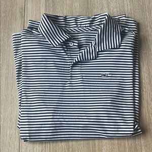 Vineyard Vines Kids Navy and White Striped Polo